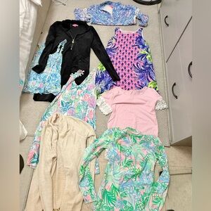 COPY - LOT OF 8 Lilly Pulitzer DRESSES, TOPS, POPOVERS SIZE XS AND XXS